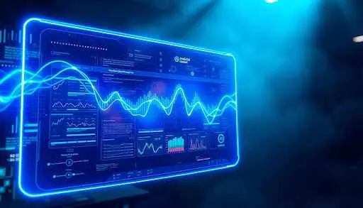 Computer screen displaying a colorful graph illustrating data trends and statistics.