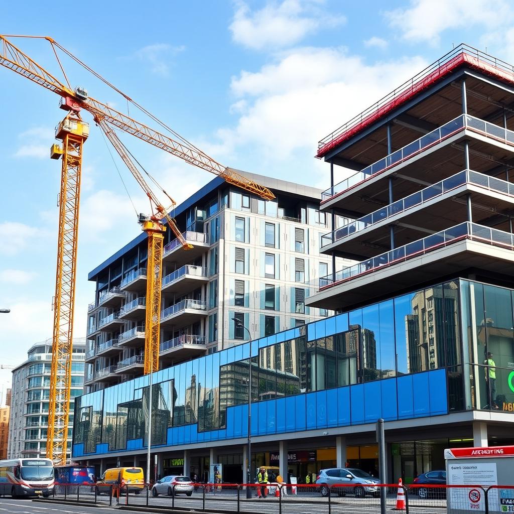 Construction site showing active development contributing to UK Q2 2025 GDP growth