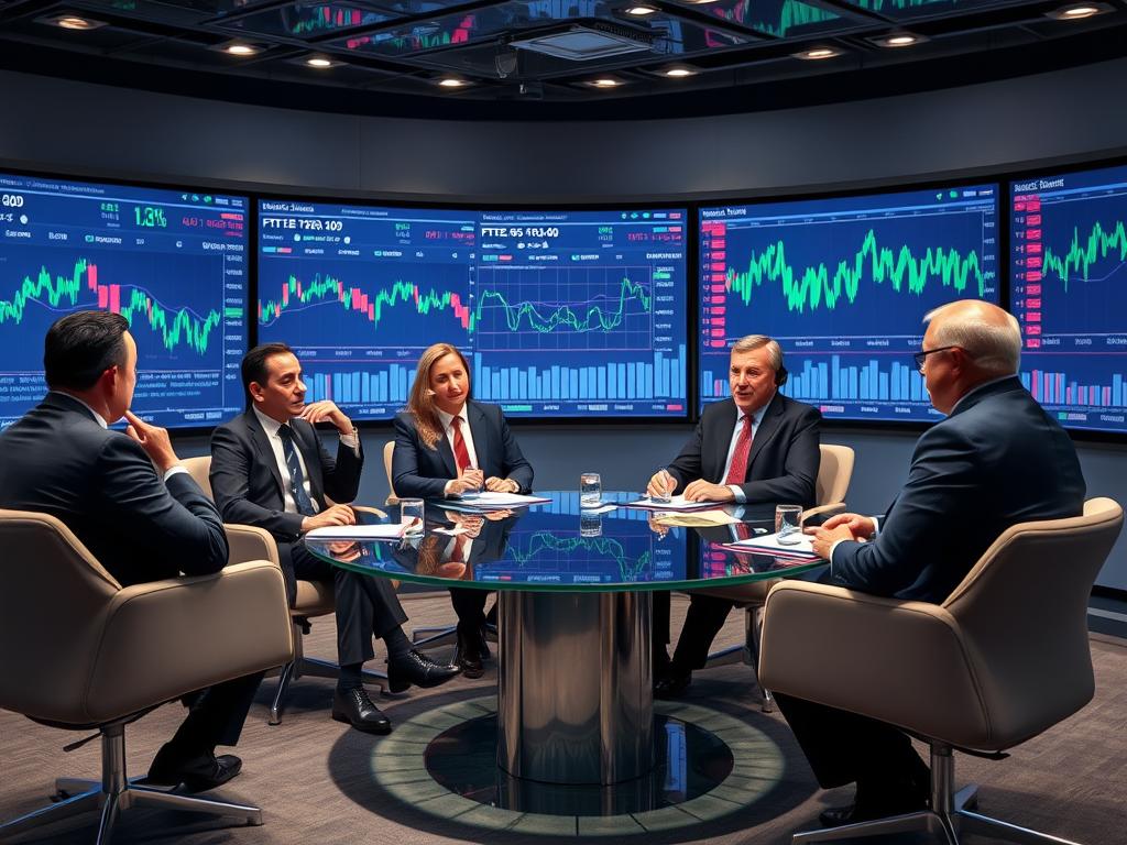 Financial experts discussing FTSE 100 sustainability amid inflation pressure